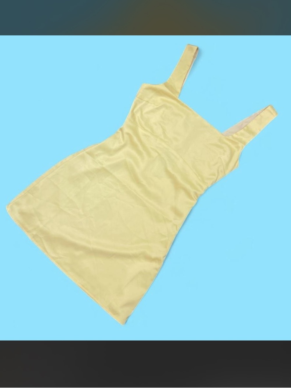 BNWT Lulu's Pale Yellow Satin Slip Dress